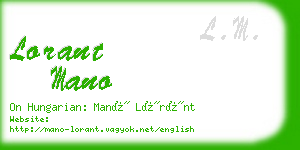 lorant mano business card